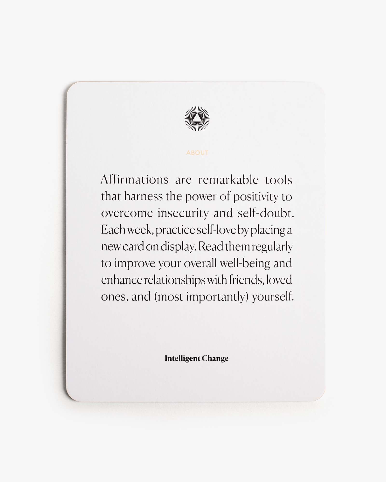 Weekly Self-Love Affirmation Cards with Stand